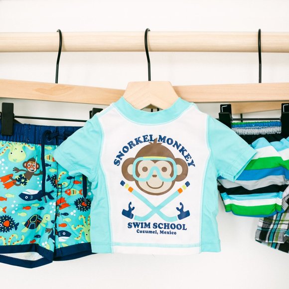 Baby Boy Swim Lot Rash Guard, Diaper, babyGap 0-3 - Picture 2 of 5